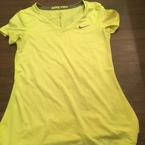 Neon yellow Nike pro work out top